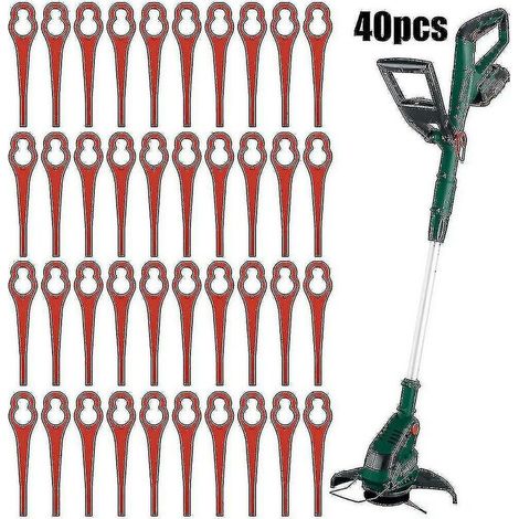 40 pièces lames de rechange pour Parkside Prta 20-lia1 Lidl Ian 3 46 91099406 coupe gazon lame de coupe en plastique rouge (1/4)
