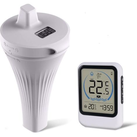 Thermomètre Pour Piscine, Thermometre Piscine Sans Fil De Température D'eau LCD Avec Récepteur Numérique Exterieur Interieur, Portée Jusqu'à 80 M,Thermometre De Bain Pour Aquarium,Spa, Jacuzzis (1/5)