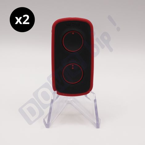 WHY EVO NOA MINI - Lot de 2 Télécommandes universelle 4 boutons Rouge Volcan multi-fréquences 280-868 MHz - Code fixe & rolling code - Ref : 4791049 (1/3)
