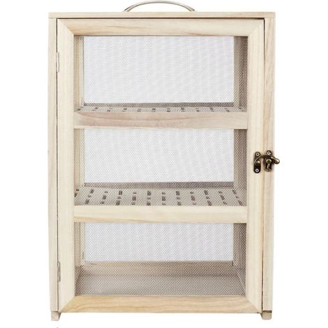 Paris Prix – Étagère à épices 3 niveaux 39cm en métal et bois – 6 crochets – 2 plateaux amovibles – Grille d'aération – Poignée de transport (1/5)