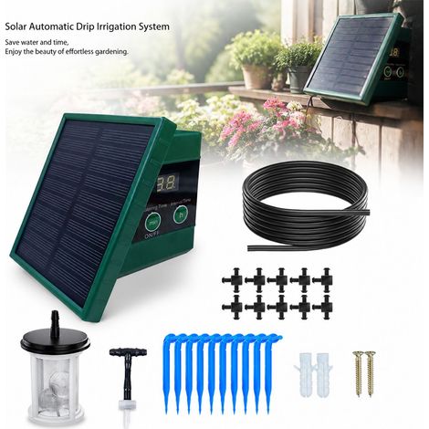 Sistema di irrigazione a goccia BSV-IC013 - Alimentazione solare - 10 vasi - Timer LCD (1/5)