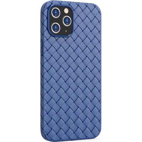 Une coque de protection pour iPhone 14 Pro Max, dotée d'un design ultra-fin, d'une protection intégrale grâce à sa coque en TPU, d'une compatibilité avec la recharge sans fil et d'une texture tissée. (1/2)