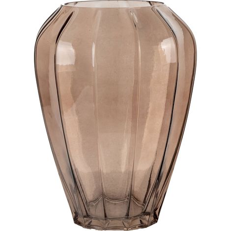Vaso in vetro marrone costolato ø22x29 cm