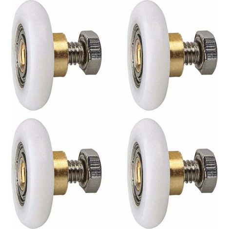 Rouleau de porte de douche 27mm, Rouleau Roulette Roue pour Porte de Douche Roulettes Coulissantes Porte Roue de Remplacement pour Rouleau 4 pièces (27MM) READCLY (1/4)