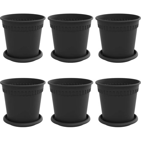 Maison Exclusive - Vasi per Piante 6 pcs Nero Ø 17 x 14 cm Plastica
