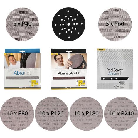 Mirka Abranet Disques abrasifs Ø225 mm Pack mixte 51 pcs + Pad Saver (1/5)