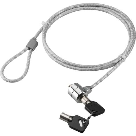 Techly Cavo di Sicurezza in Acciaio con Lucchetto per Notebook e due Chiavi (1/4)