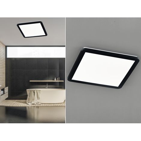 LED Deckenleuchte CAMILLA Schwarz matt mit Switch Dimmer IP44, Quadrat 40cm (1/5)