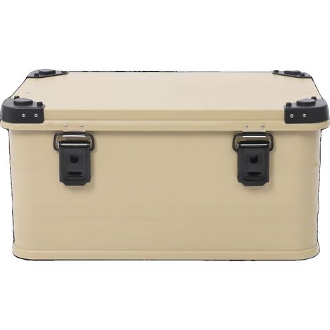 Boîte de rangement, capacité de 50L, construction en alliage d'aluminium, forme rectangulaire, design autonome, couleur khaki (1/5)