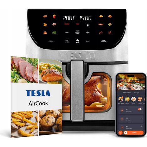 Tesla AirCook Q70 XXL WiFi Pro Edelstahl 9 Liter (1/3)