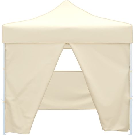 Tente de réception pliable, Pavillon, Pergola, Tente de jardin, avec 4 parois Crème 3 x 3 m OIB4200E (1/4)