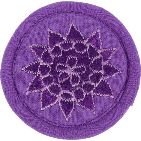 Tapis de bol chantant brodé (1 pièce), décoration artisanale d'art bouddhique tibétain pour salle du Bouddha-16X16X0.5CM-Purple (1/3)