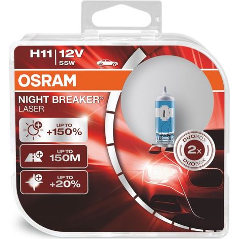 Kit 2 Ampoules Halogène auto Osram NIGHT BREAKER® LASER H11 12V 64211NL-HCB (1/6)