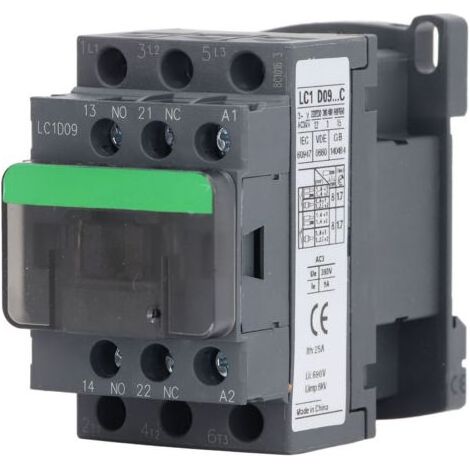 Contacteur ca 1NO 1NC 9A 380V, bobine haute tension, contrôleur de moteur à Contact argenté LC1D09 (1/5)