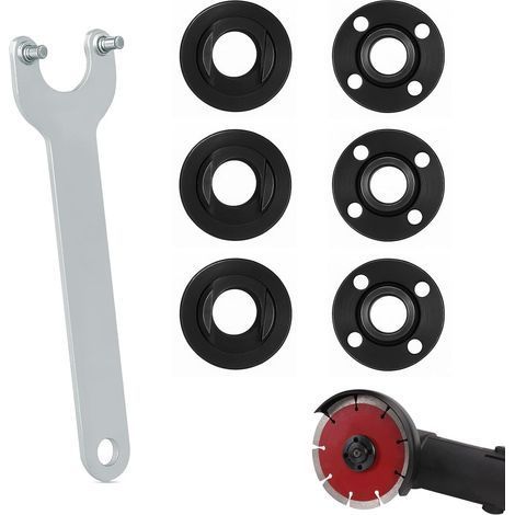 Lot de 7 Écrous de Serrage Rapide pour Meuleuse d'angle, Accessoires pour Meuleuse d'angle, Écrou de Serrage Rapide M14 pour Meuleuse d'angle avec 140mm Clé à Bride (1/5)
