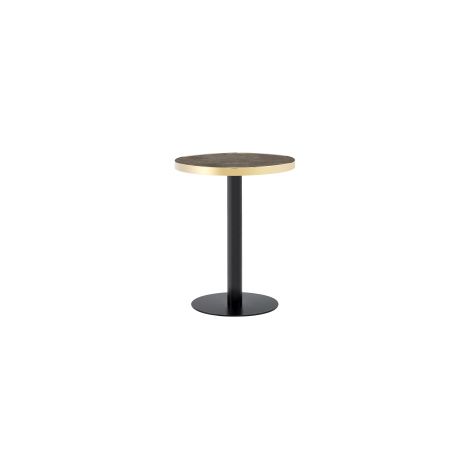 Mesa auxiliar redonda moderna de MDF y metal gris efecto mármol 60 cm MODENUIT (1/5)