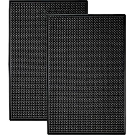 Tapis de bar en PVC isolant thermique, tapis d'égouttage noir pour comptoir de bar, cuisine, restaurant, hôtel (1/5)