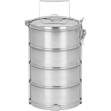Lunchbox MagicHome SS682, Edelstahl, 4x 1200 ml, 16,8x32,6 cm