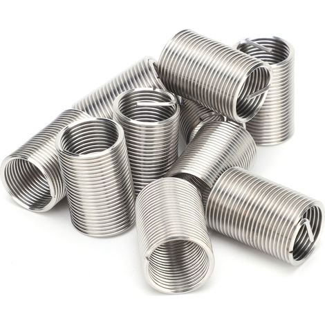 10 Stück Gewindeeinsätze, Reduziermuttern-Reparaturwerkzeug, Edelstahl-Drahtbefestigungselement M16x1,52,5D (1/5)