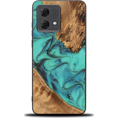 Custodia Bewood Unique per Motorola G84 5G - Turchese (1/2)