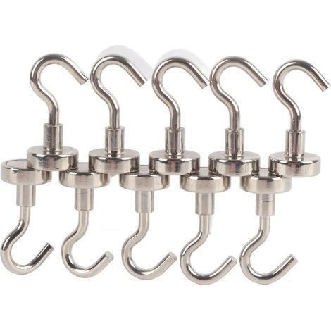 Lot de 10 Crochets Magnétiques Ultra Forts 16mm, Aimants Puissants pour Suspension, Organisation Intérieure, Outils de Rangement (1/5)