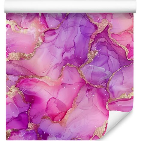 Papier peint violet encre et rose poudré pour salon et chambre 50x1000 cm (1/5)
