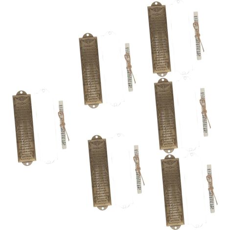6 Ensembles Plaque Mezuzah avec Lettre Hébraïque Décoration Religieuse pour Porte Dentrée de Bénédiction et Protection Foyer pour Maison et Hanukkah (1/5)