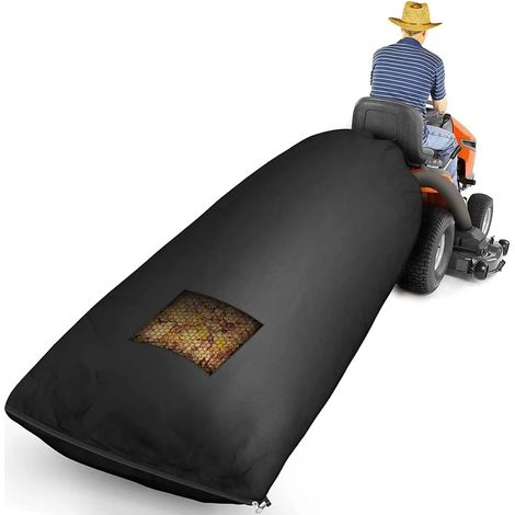 Filiyano-Bac de ramassage d'herbe pour tracteur tondeuse, grande capacité, noir, 2 m x 1,3 m (1/5)