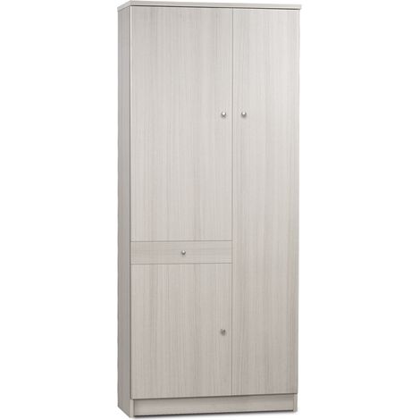 Armadio 3 Ante 1 Cassetto 77x183x34 cm Eucalipto (1/2)