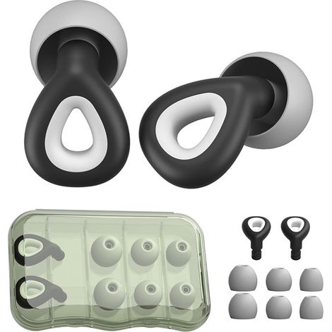 Bouchons d'oreille pour le Sommeil avec Suppression du Bruit, Bouchons d'oreille Réutilisables en Silicone Souple avec Embouts Auriculaires de 3 Tailles Adaptés pour étudier, Dormir, Travailler (1/5)
