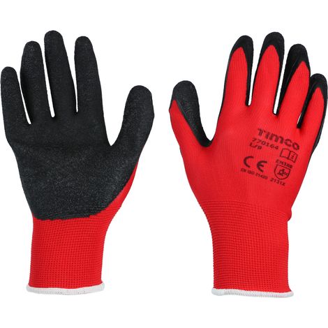 TIMCO Light Grip Glove Crinkle Latex Coated Polyester Gloves - Large