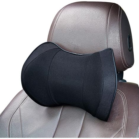 Car Cushion - Car Headrest Chair with Memory Foam for Driving, Comfortable, Black… (1/5)