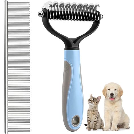 Brosse Chien Brosse Chat, Peigne Chien Double‑Face à 17 + 9 Dents (1/5)