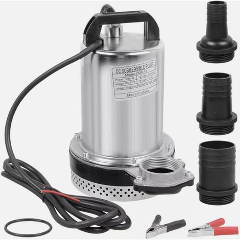 Pompe submersible pour eaux usées DC 12V 8000 l/h Pompe de relevage eaux chargées Fonctionnement silencieux (1/5)