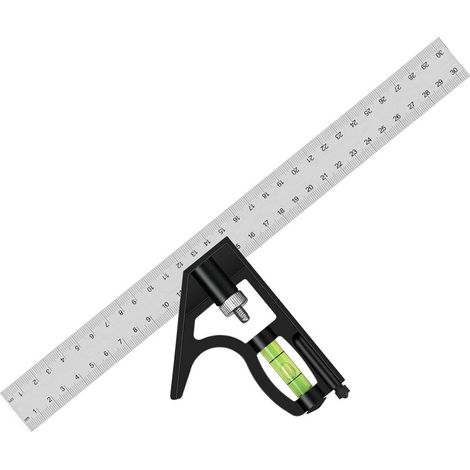 Équerre combinée en acier inoxydable de 300 mm, outil de mesure réglable. (1/5)