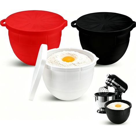 Lot de 3 inserts de bol en silicone avec couvercle pour blender à tête inclinable de 5 Qt, sans BPA, passe au lave-vaisselle, résistant aux rayures et antidérapant, adapté à un usage alimentaire (1/5)
