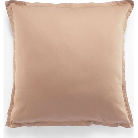 1 Taie d'oreiller satin de coton 110 fils rose 65 x 65 cm