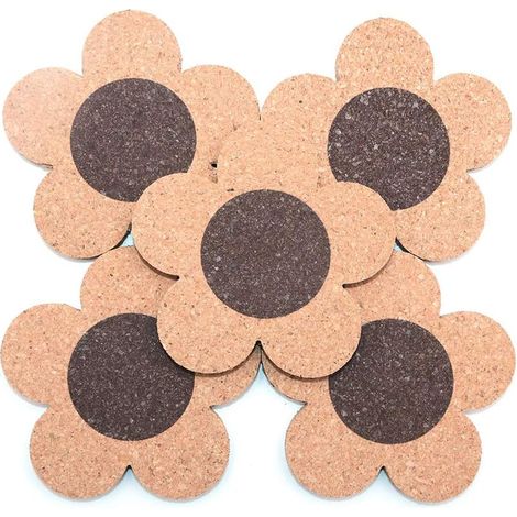 Korkuntersetzer mit Topflappen, Durchmesser 10,2 cm, Oberflächenschutz für Möbel, Blumenform, hitzebeständig und feuchtigkeitsabsorbierend, 5 Stück (1/5)