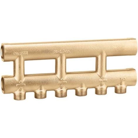 Collecteur coplanaire fusionné simple face 2+2 shunts Caleffi 357502  3/4" - 2+2