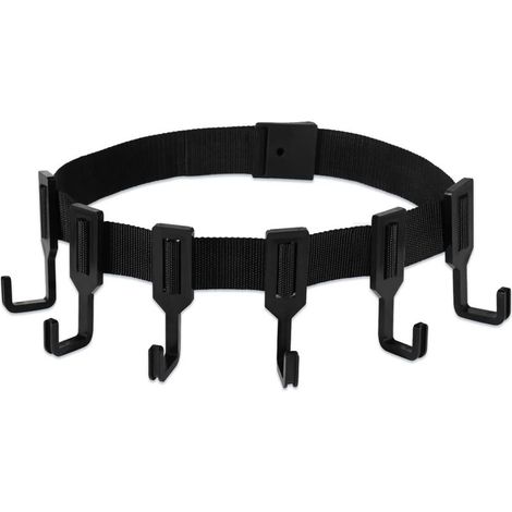 Porte-Sangles Treestand, Noir Sangles d'Arrimage à Cliquet avec Crochet pour Équipement de Chasse Cintres pour Arbre pour Suspension d'Équipement de Chasse (1 Sangle avec 6 Crochets) (1/5)