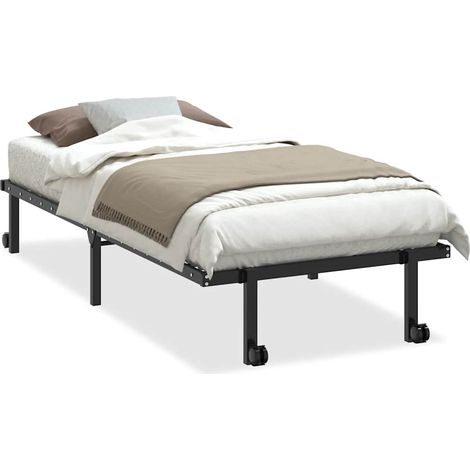 Maison Exclusive - Cadre de lit sans matelas pliable noir 90x190 cm acier (1/5)