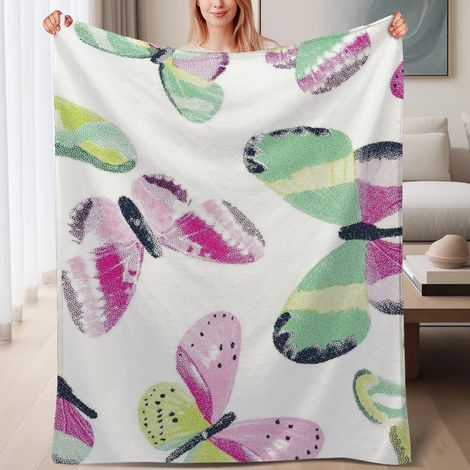 Couverture de lit en polaire, couverture légère et cosy en microfibre pour le printemps, décoration de chambre, cadeau parfait pour femmes hommes, 6080 pouces (1/4)