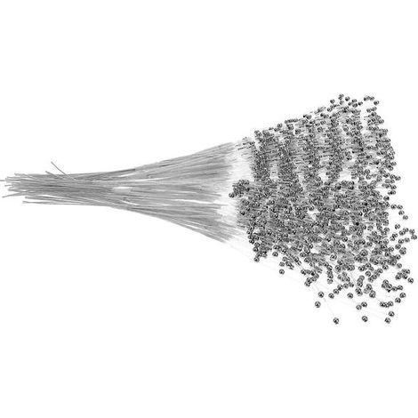 Bouquets de perles artificielles en guirlande, bâtonnets de perles pour décoration, 100 pièces argentées (1/5)