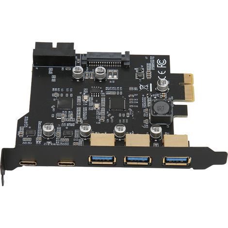 Carte d'Extension PCI-E vers USB 3.0 avec Ports Type-C pour Ordinateur de Bureau (1/5)