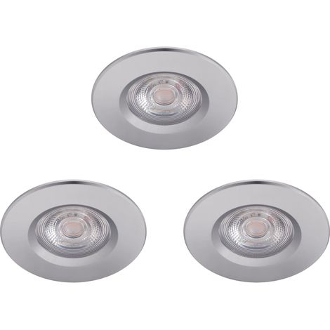 Pack 3 LED Downlight Philips "Dive" Rond 5,5W 410Lm Chromé 2700K IP65 [PH-929002527122] (1/5)