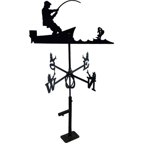 Girouette Pêcheur Grand Modèle + Support Universel