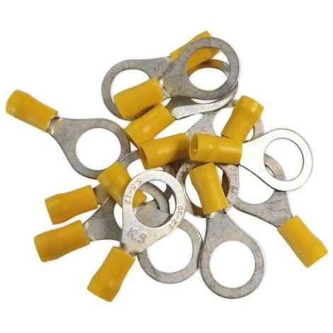 Cosses electriques a oeil de 12 jaunes sachet de 25 cosses (1/2)