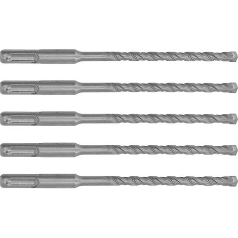 7-mm-Meißelbohrer für Beton, Stein und Ziegel, 5 Stück, 160-mm-SDS-Plus-Bohrer, selbstzentrierende Hartmetallspitze, 2 Schneiden, Schlagbohrer (1/5)