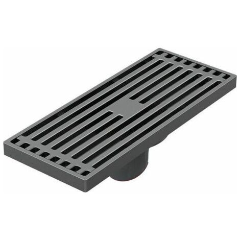 Green Mobility-Bodenablauf, langer unsichtbarer Bodenablauf, Bodenablauf komplett aus Kupfer, 8x20 Tauchbodenablauf (gerade schwarz) (1/4)