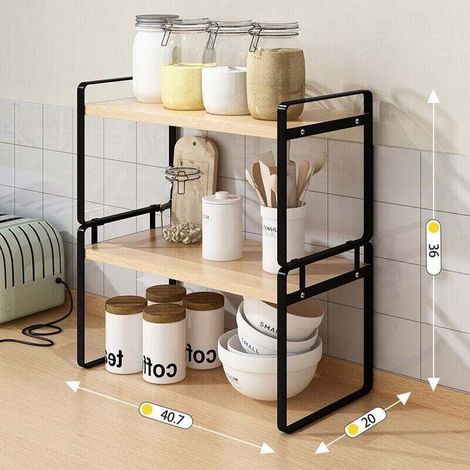 Küchenwagen mit 1 oder 2 Ablagen, Schreibtisch-Organizer, Holz-Schreibtischregal, attraktive Aufbewahrungsschublade, Schreibtisch-Organizer, kleiner Organizer, Präsentationsständer, 30,5 x 20,3 x 35,6 (1/4)